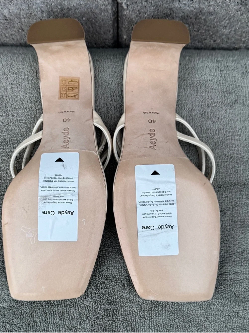 AEYDE GISELLE WOMEN SANDALS IVORY SIZE 40
